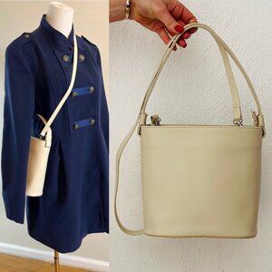 LOVIE Paris Cream Faux Leather Crossbody Satchel Purse / French Girl Aesthetic